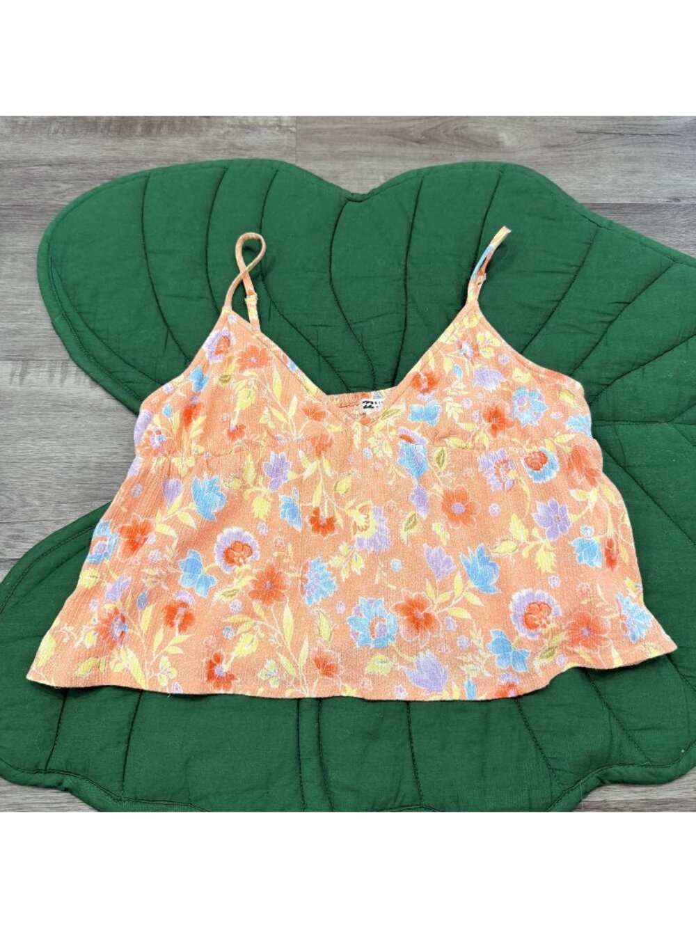 Billabong Junior Large Sun Daze Floral Cami Tank Top Peach Orange Blue Floral Sp
